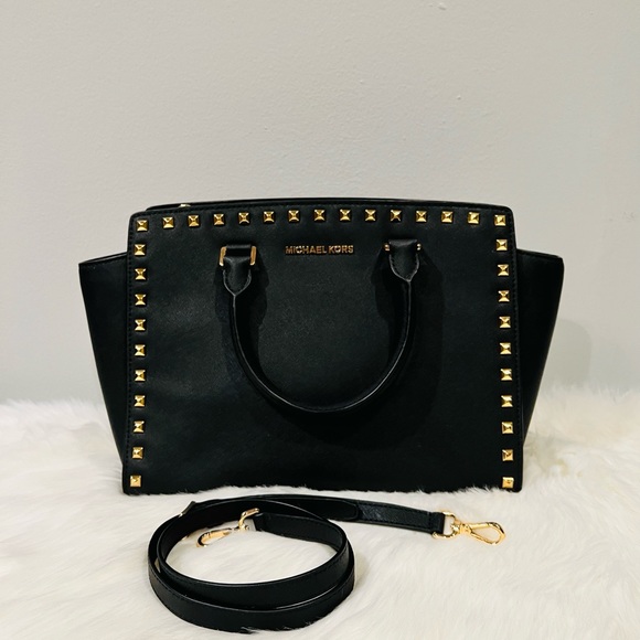 NWOT Michael Kors Selma Studded Medium Satchel Bag - Picture 10 of 11